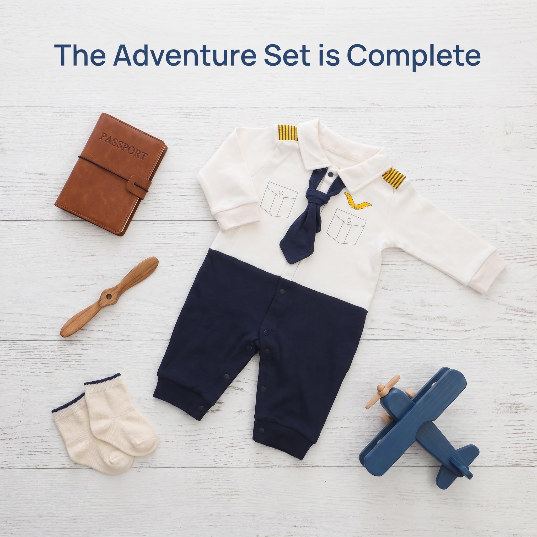Tutina a maniche lunghe da pilota per neonati, tuta in stile | Tutina intera morbida unisex per neonati, ideale come regalo per baby shower o per l'uso quotidiano.