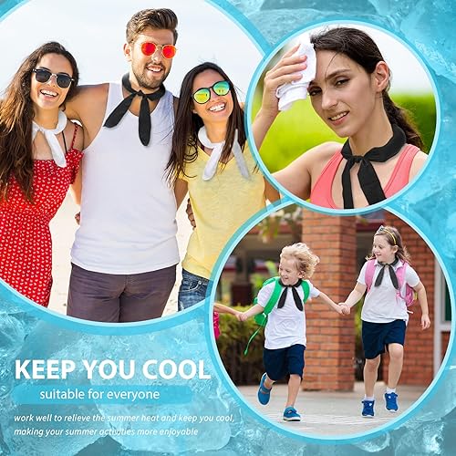 Vista 12 de Silkfly 24 Pcs Cooling Neck Wraps Cooling Bandana Headbands Ice Cooler Scarf for Men Women Neck Bandanas for Summer Heat