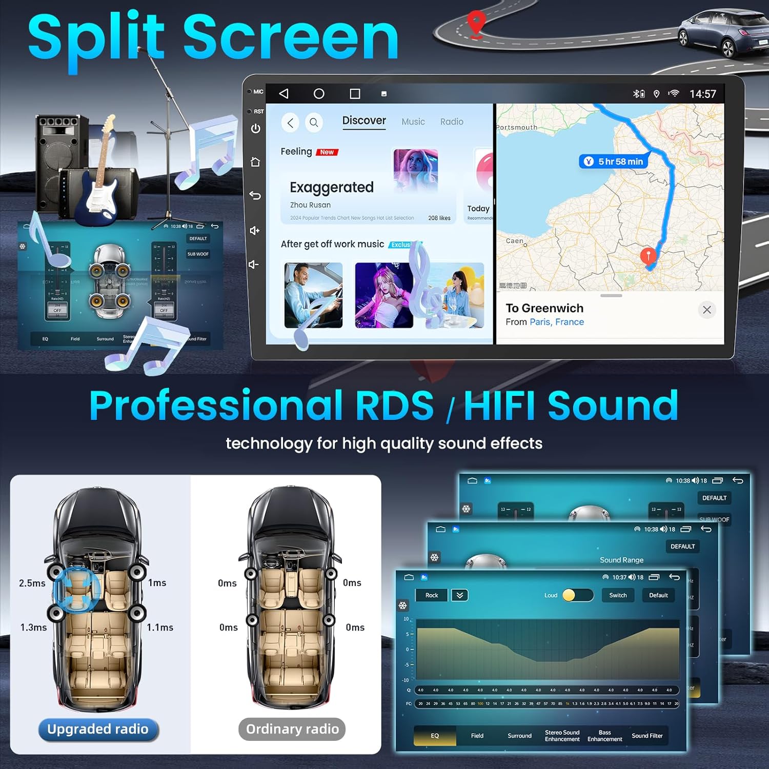 8Core 4G+64G Car Radio Stereo for Jeep Grand Cherokee 2011 2012 2013 WK2: 9" HD 1280x800 Touchscreen Android 13 Wireless Carplay Android Auto 5GWiFi GPS Bluetooth FM SWC 1080P Backup Camera