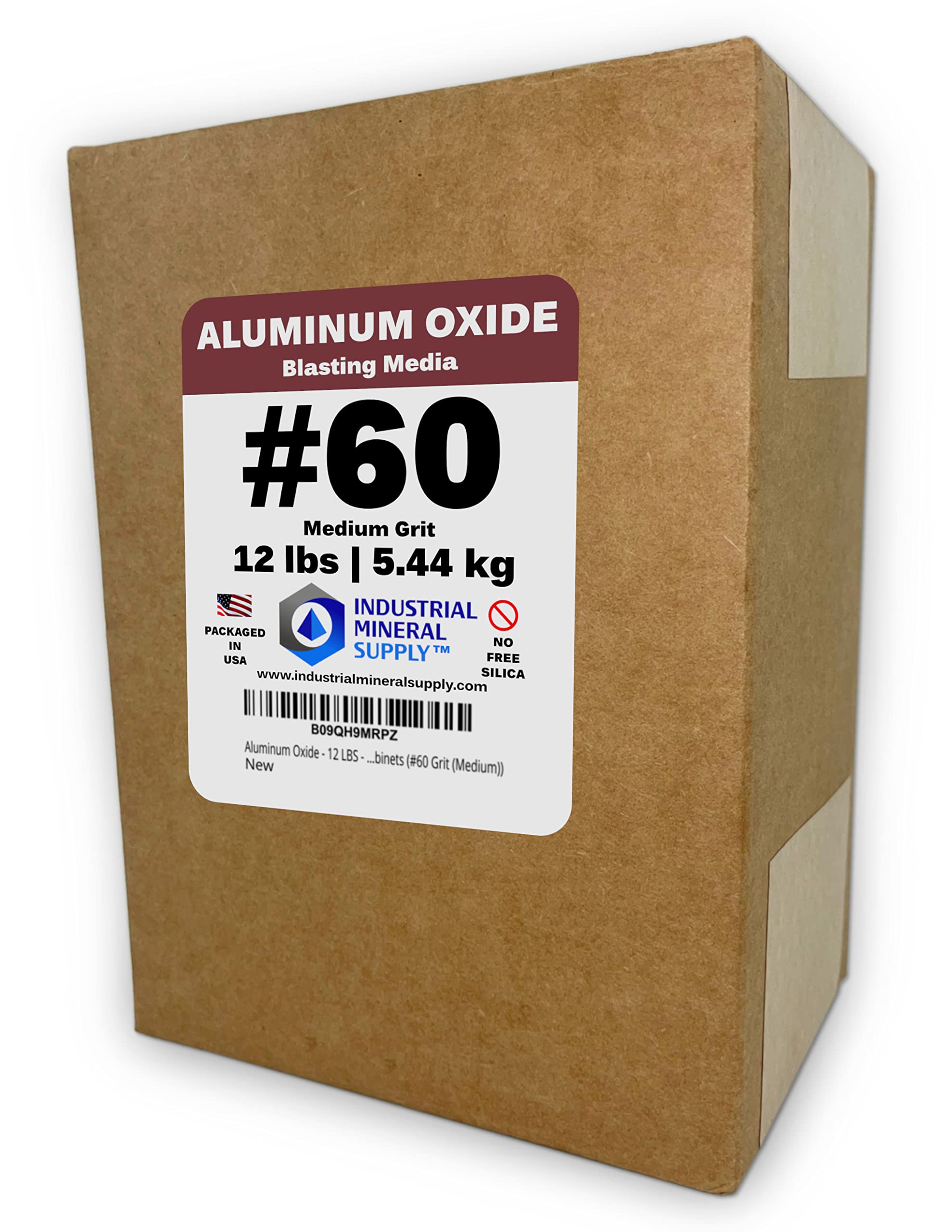 Aluminum Oxide - 12 LBS - Sand Blasting Abrasive Media for Sandblasters, Sandblast Guns and Blast Cabinets (#60 Grit (Medium))