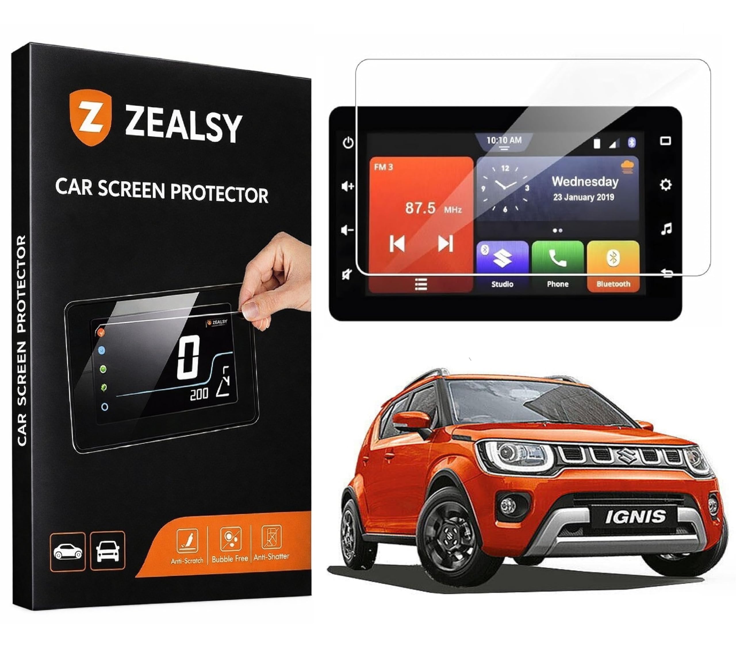 Screen Guard Protector For MARUTI SUZUKI ZETA ALPHA 7 Inch Infotainment System Touch Accessories (Ignis)-image-27