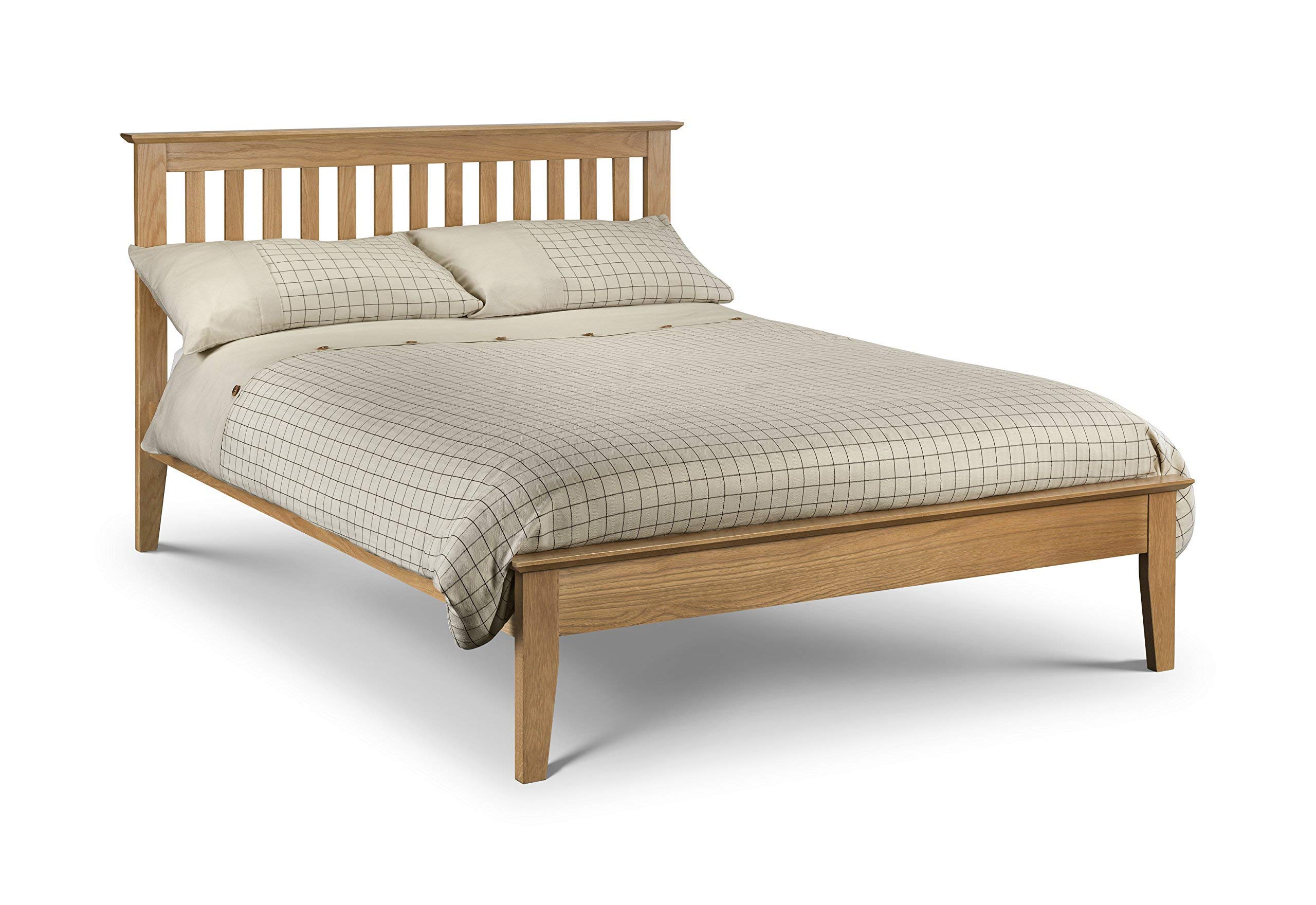Julian Bowen Solid Oak Salerno Shaker Bed, Wood, King 207.5Cm