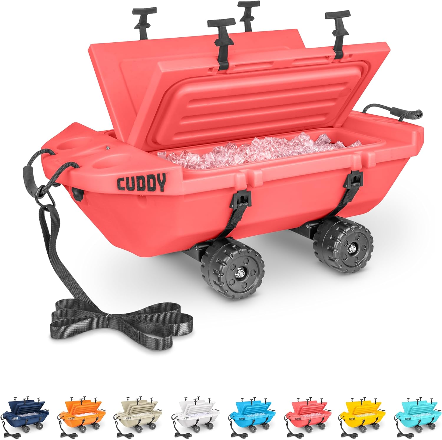 Cuddy Crawler Cooler with Wheels – 40 QT Amphibious Floating Cooler and Dry Storage Vessel - Multiple Color Options