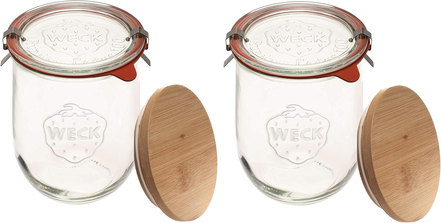 Amazon Weck Jars 33.8液量オンス Weck チューリップジャー 1リットル サワー生地スタータージャー