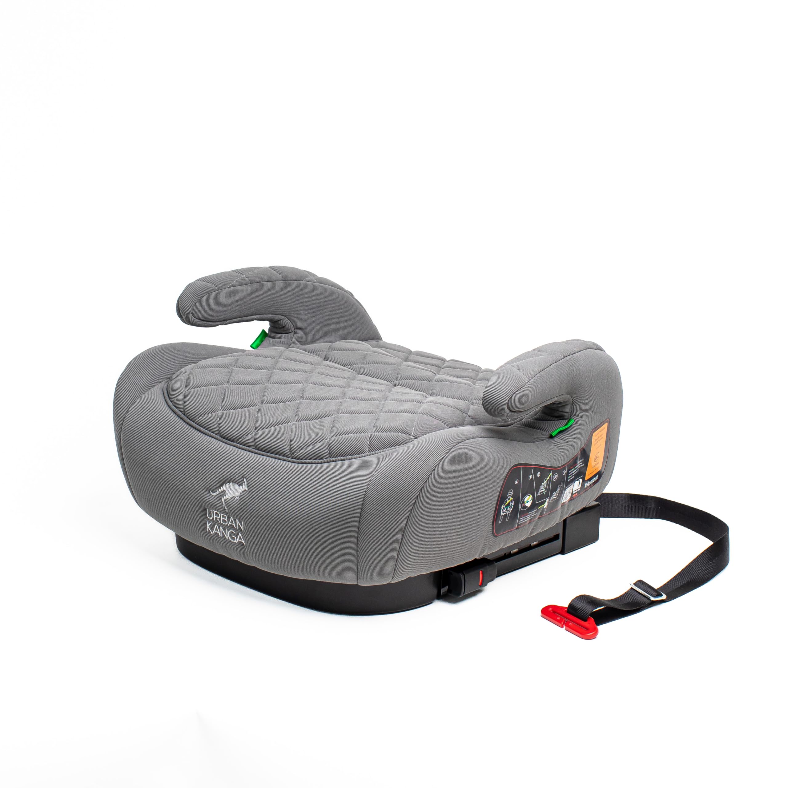 Urban Kanga Wombat Isofix podwyższenie fotelika samochodowego, 125-150 cm, grupa 3 (szare, pikowane)