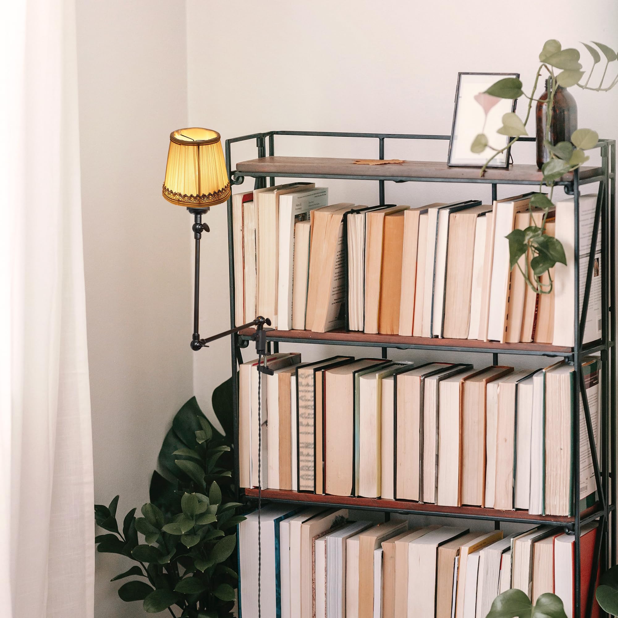 Klemmleuchte mit Fernsteuerung,1 Packung Leselampe mit 2,5 m Kabel, Dimmbar Nachttischlampe,Augenpflege Schreibtischlampe für Büro Heimgebrauch, E27 Lampenhalterung - DZ0329/806
