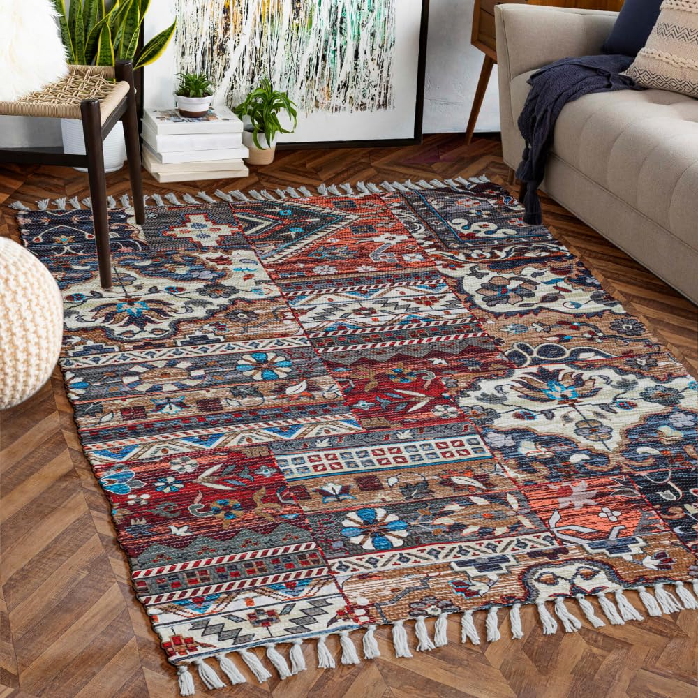 Handmade Printed Rug - Washable & Sustainable -9 Handmade Printed Rug - Washable & Sustainable -9