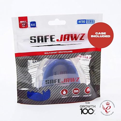 Miniatura 5 de SAFEJAWZ Protector bucal delgado para adultos y jóvenes con estuche para boxeo, baloncesto, lacrosse, fútbol, artes marciales, hockey y todos los