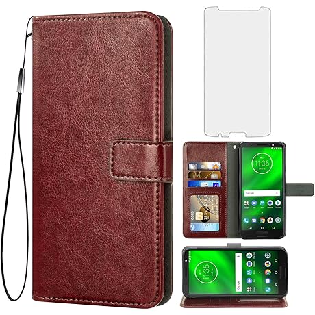 Moto g 6 plus All-in-One Wallet Case with Tempered Glass Screen Protector...