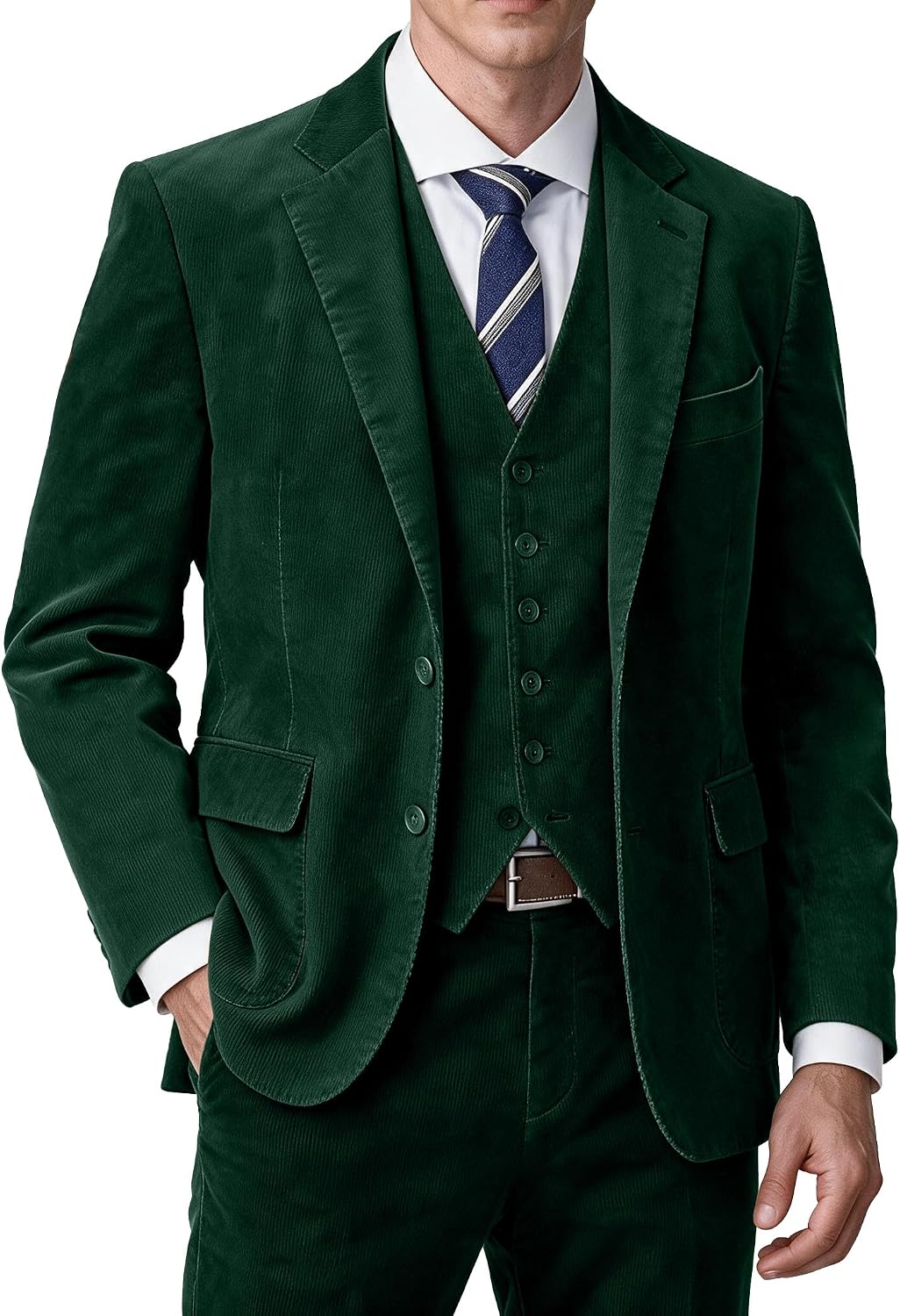 Retro Men's 3-Piece Corduroy Suit Set