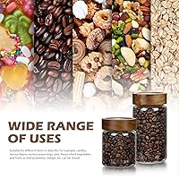 Vista 5 de 2 piezas de tarros pequeños de vidrio para almacenamiento con tapas herméticas, 19.3 fl oz (560ml) contenedor de café con tapa de madera, tarros