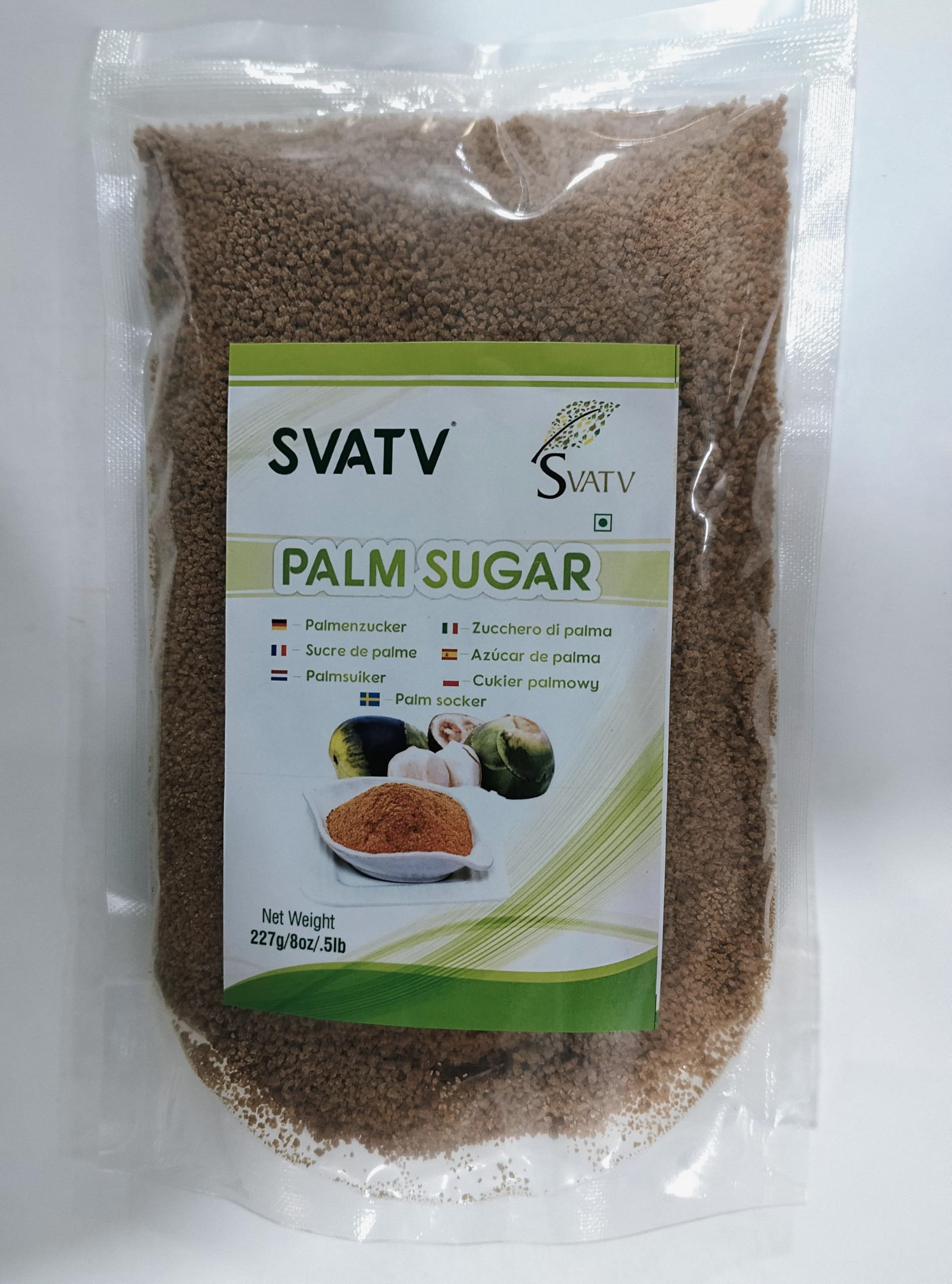 SVATV Brown Palm Sugar Powder | Natural Sweetener Powder | Gluten Free - sweeteners | Refined Sugar Alternative | Substitute for Baking, | No Preservatives Added | No Artificial Flavors - 227g, 8 oz