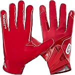 Grip Boost Football Gloves - Solid Stealth 6.0 Boost Plus Sticky Technology - Adult and Youth Football Gloves for Wide Receiver - Men\'s and Boys Sizes (Solid Red, Youth Small)
