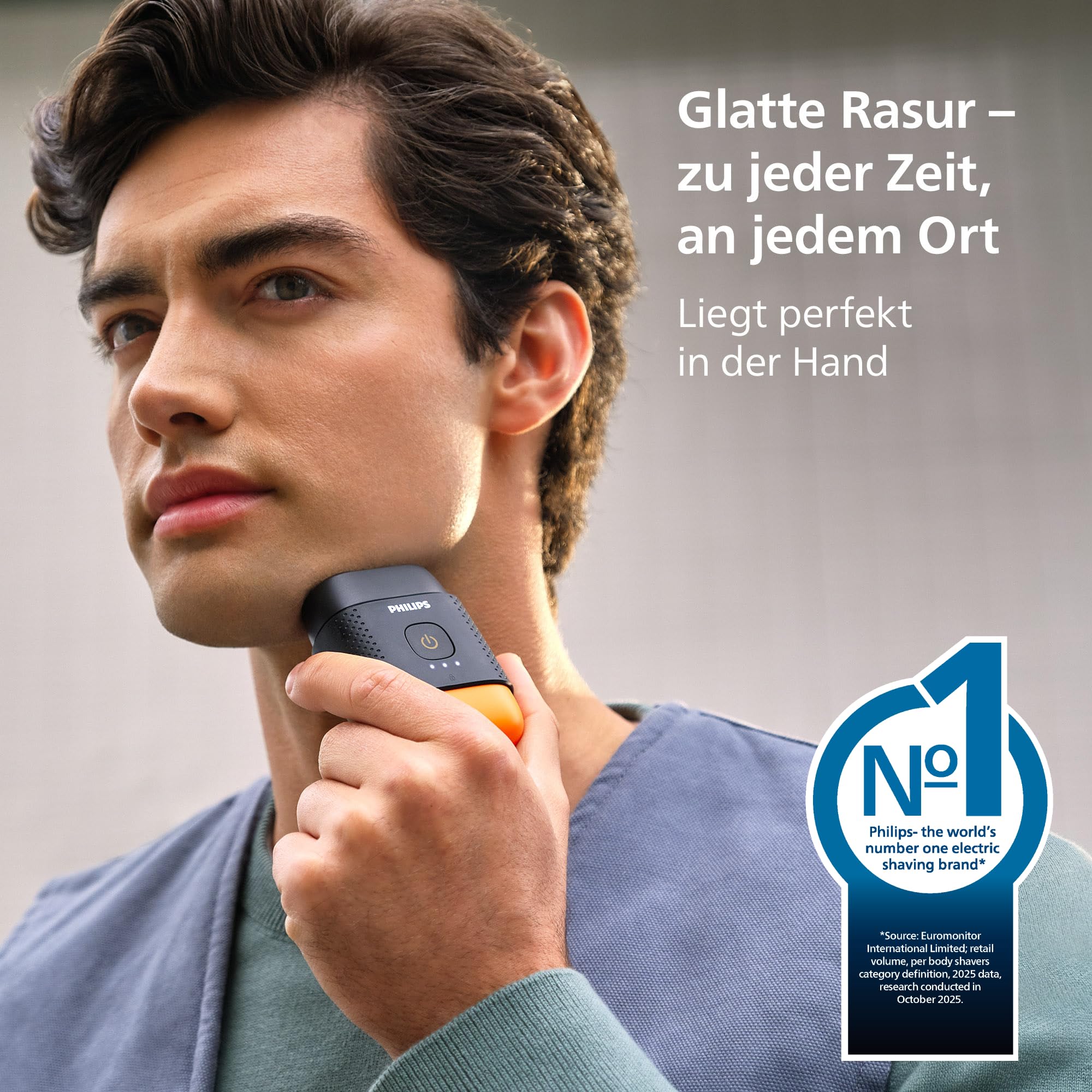 Philips Rasierer Series 500 - kompakter Elektrorasierer für Herren, 3D-Scherkopf, elektrischer Nass- und Trockenrasierer, Reiseetui, Reisesperre, magnetische Kappe, Modell S595/05