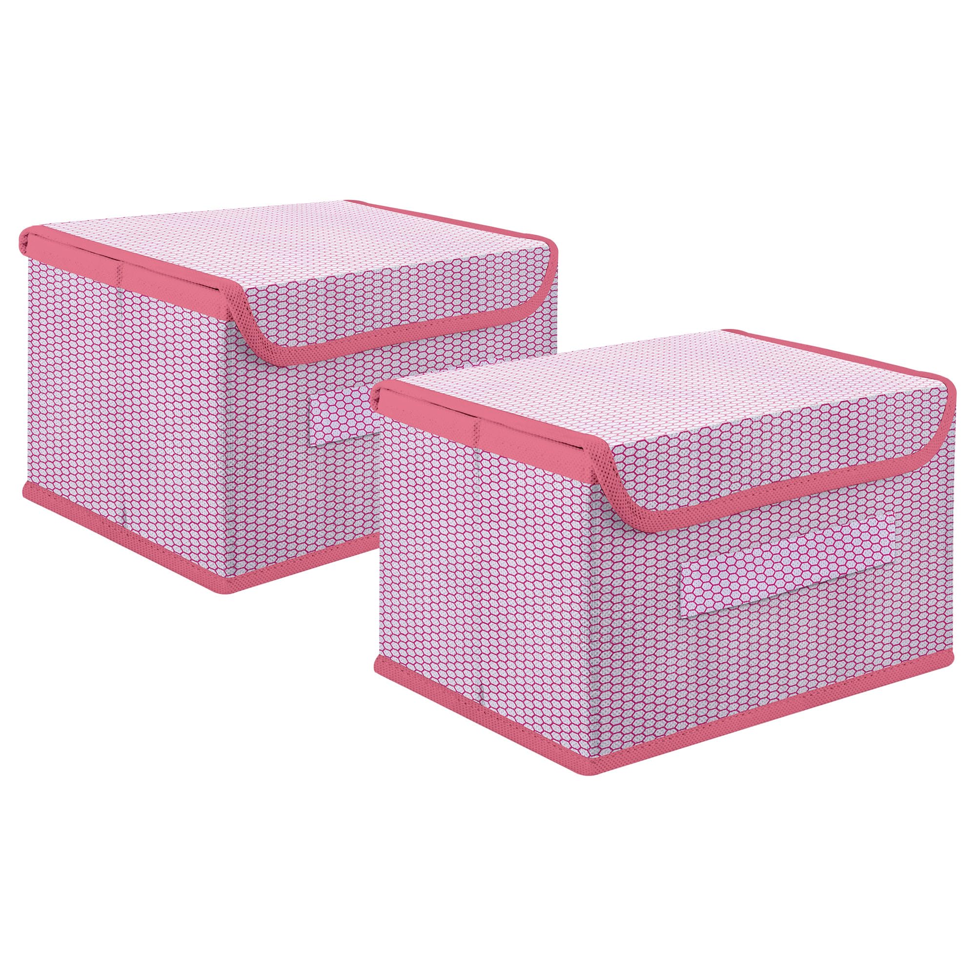 Amazon Brand - Solimo Medium Drawer Storage Box | Non-Woven Clothes Organizer | Storage Box with Handle | Ideal for Clothes and Toys (Pink, Pack of 2) (B0D1VFWHGF) Amazon Price History, Amazon Price Tracker