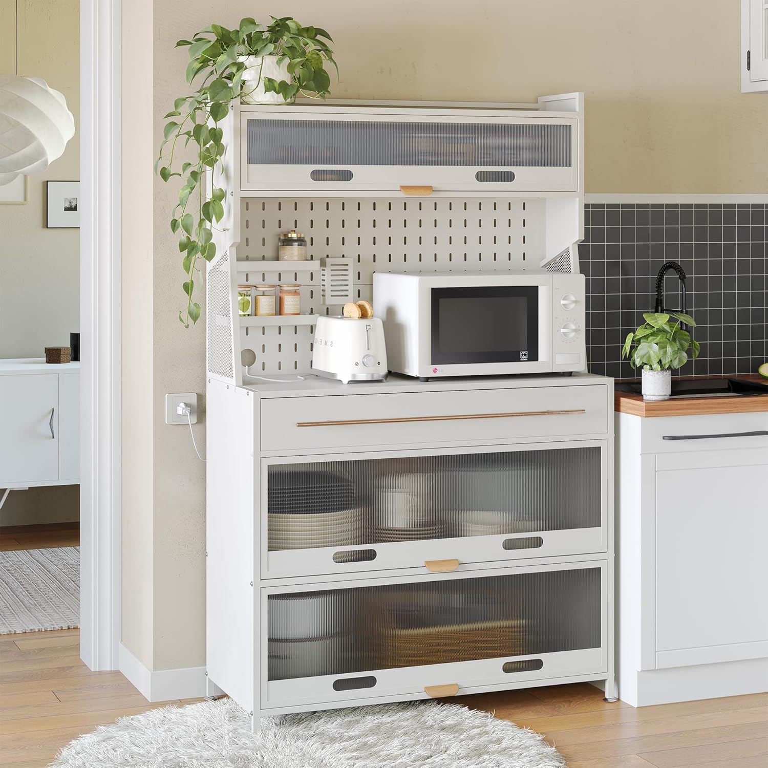 NETEL Kitchen Bakers Rack, Microwaves Rack Storage Rack