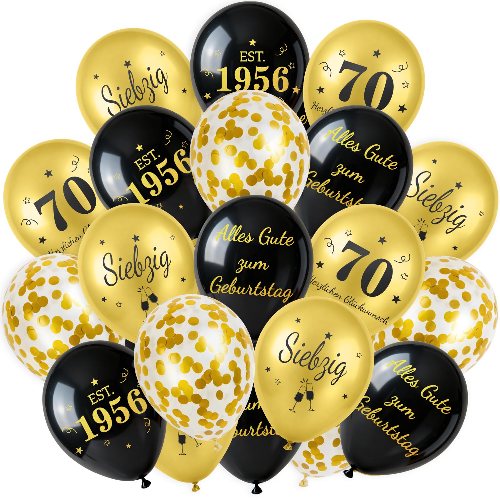 36 Stück Deko zum 18. Geburtstag, Happy Birthday Luftballon zum 18. Geburtstag für Männer und Frauen, Schwarzgold, Avocadogrüngold, Milchweißgold
