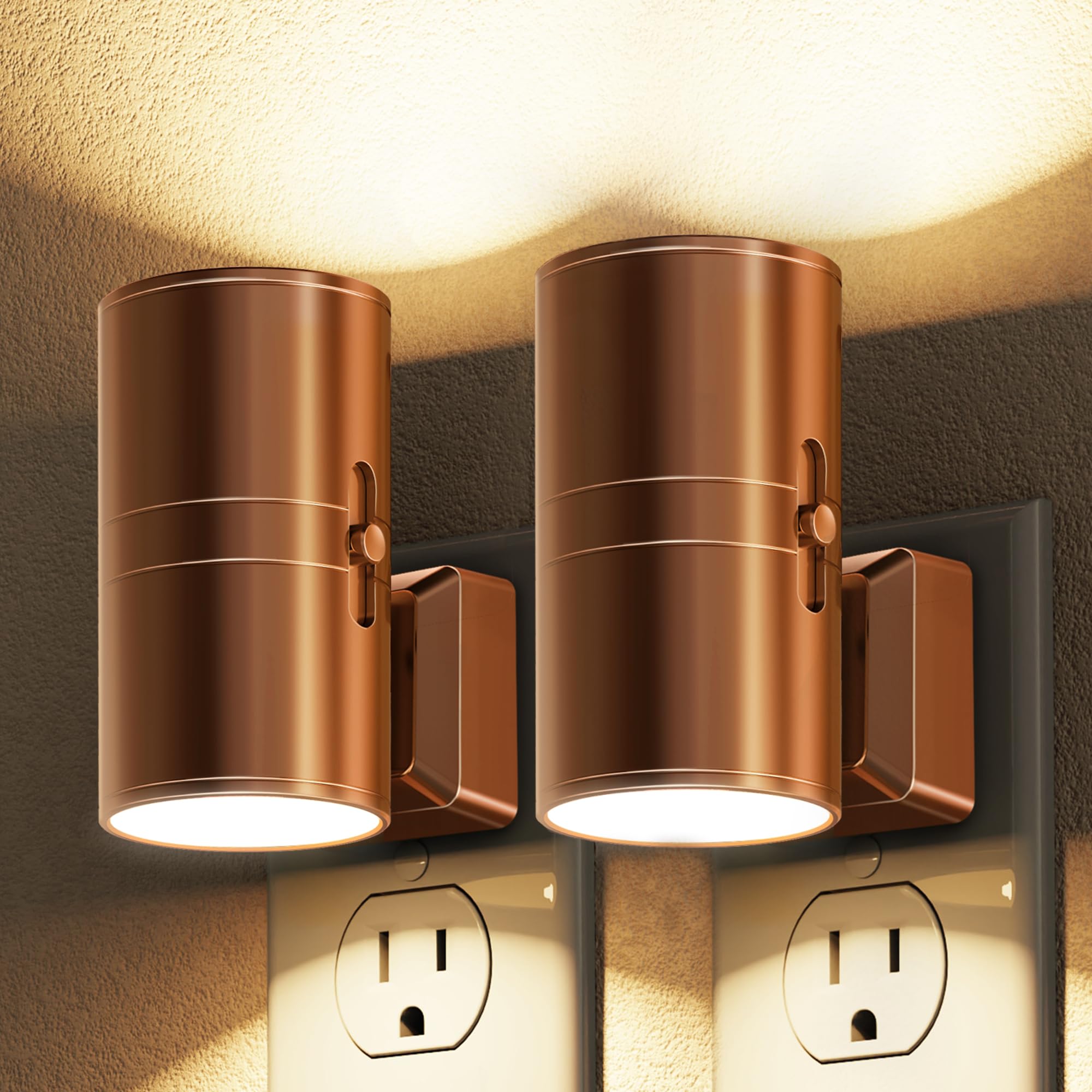 L LOHAS LED Night Light Automatic Night Lights Plug into Wall 2 Pack Nightlights with Light Sensor 3000K
