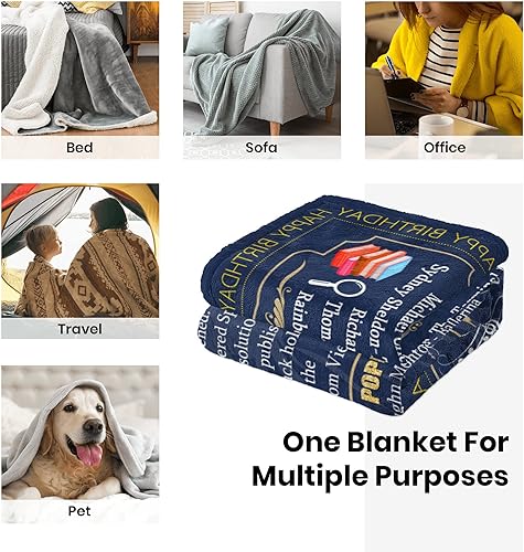 Miniatura 9 de Regalos de cumpleaños 50 para hombres y mujeres, regalo de cumpleaños de 50 años para marido, esposa, papá, mamá, manta de 60 x 50 pulgadas