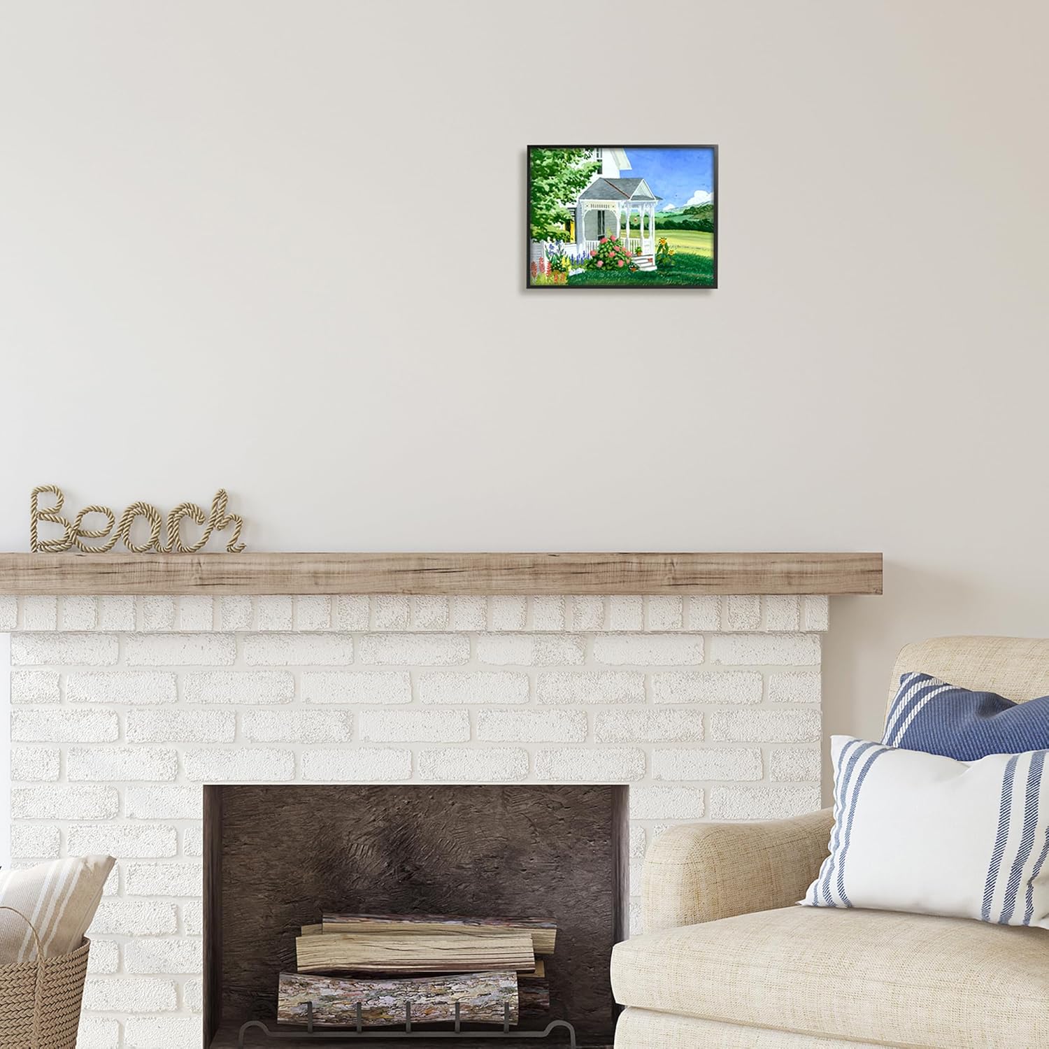 Stupell Industries Cottage Garden Painting Black Framed Giclee Art Design by Robin Altman