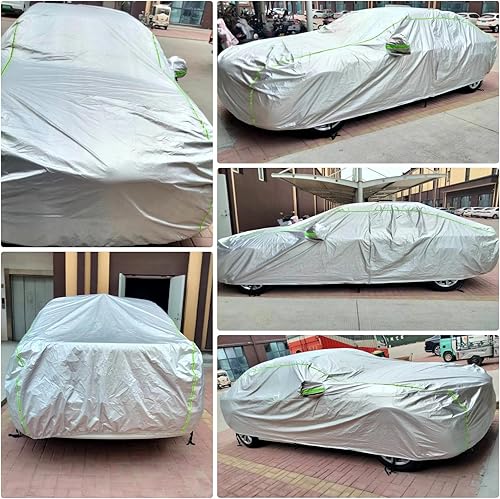 Miniatura 5 de GROOFOO Funda impermeable para automóvil para todo tipo de clima, con cerradura y puerta con cremallera, cubierta para exteriores, protección contra