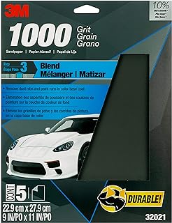 3M Wetordry Sandpaper, 32021, 1000 grit, 9 in x 11 in, 5 Sheets Per Pack