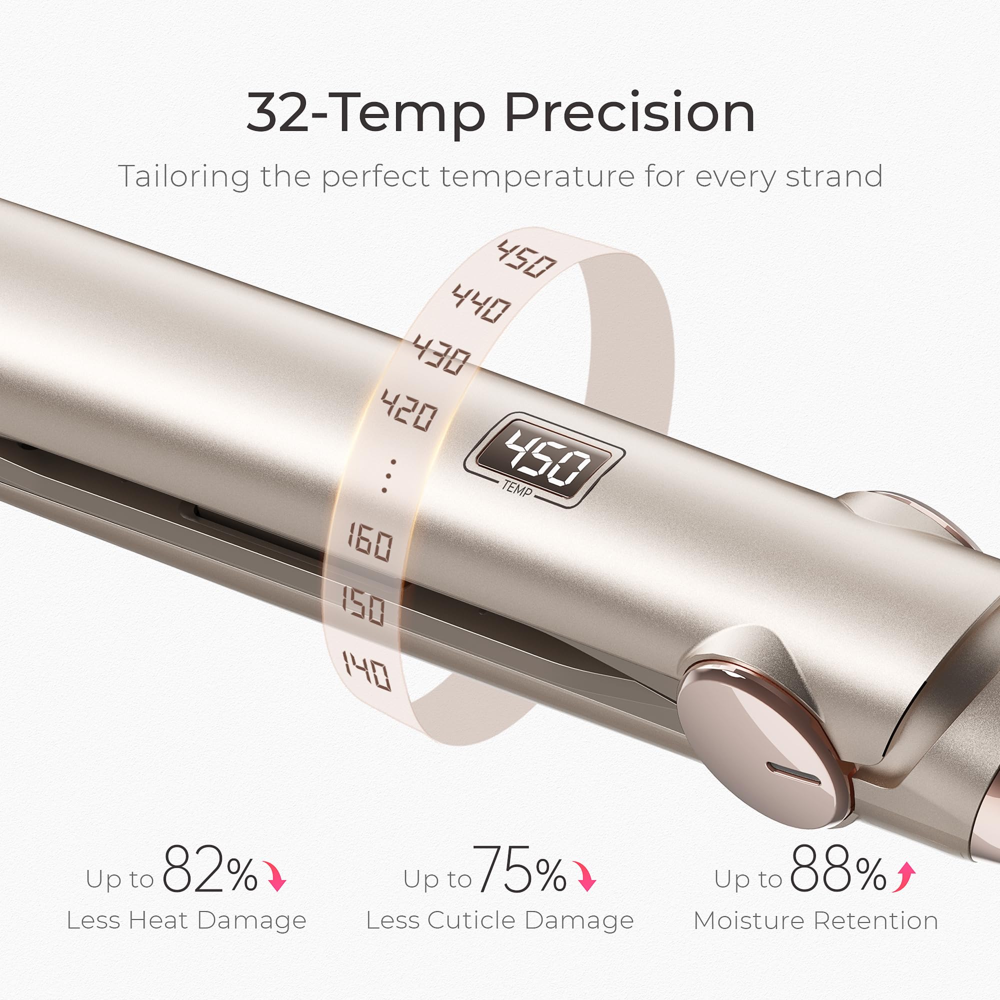 TYMO Titanium Flat Iron Hair Straightener & Curler, 1 Inch, Dual Voltage