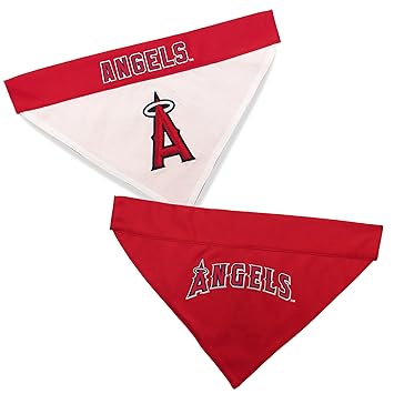 Pets First LAA-3217-L-XL MLB Los Angeles Angels Reversible Pet Bandana, Large/X-Large, MLB Team Color