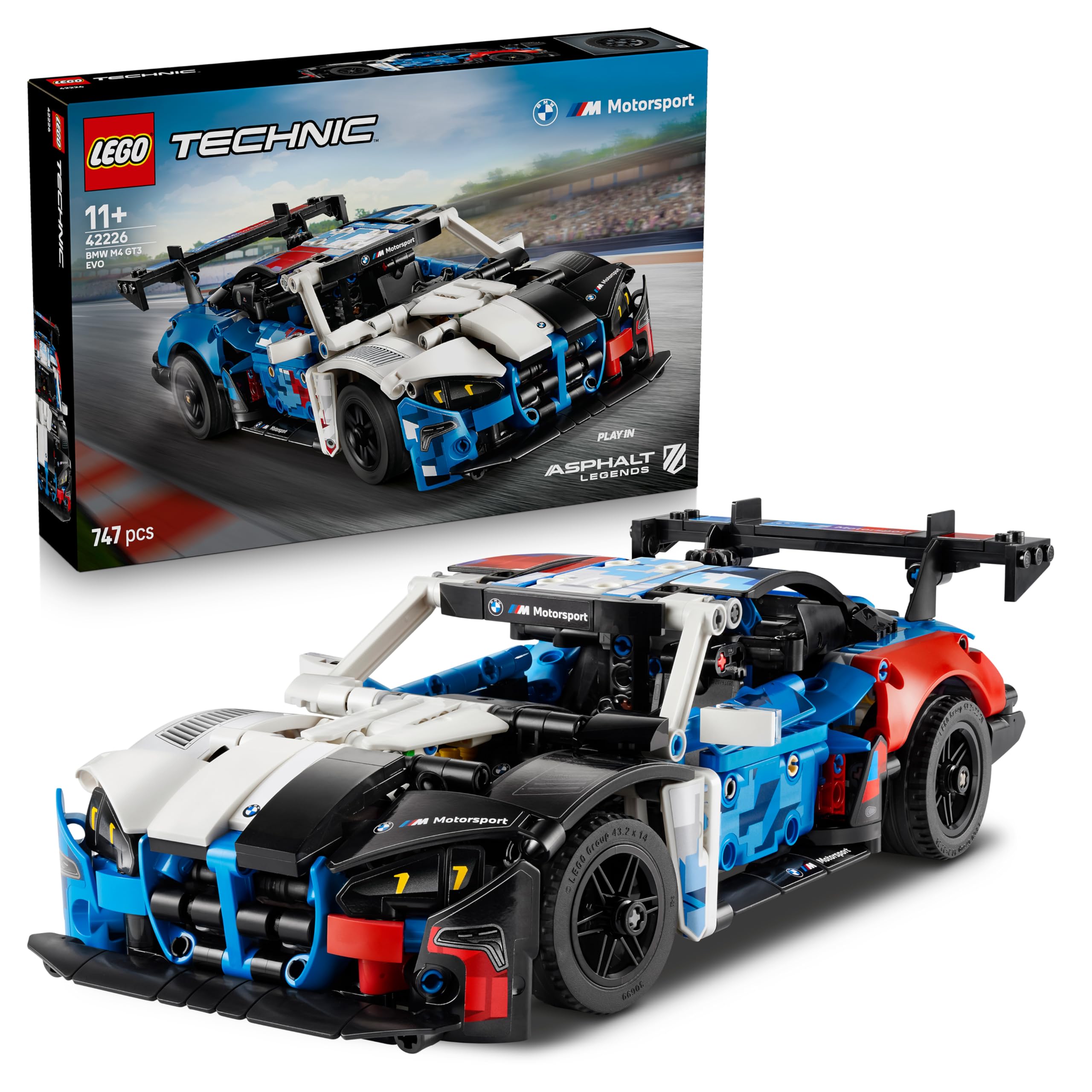 LEGO Technic BMW M4 GT3 EVO Race Car Toy - Model Kit w/ V6 Engine, Steering & Opening Doors - Gaming Gift for 11+ Year Old Boys & Teenage Motorsport Fans - 42226