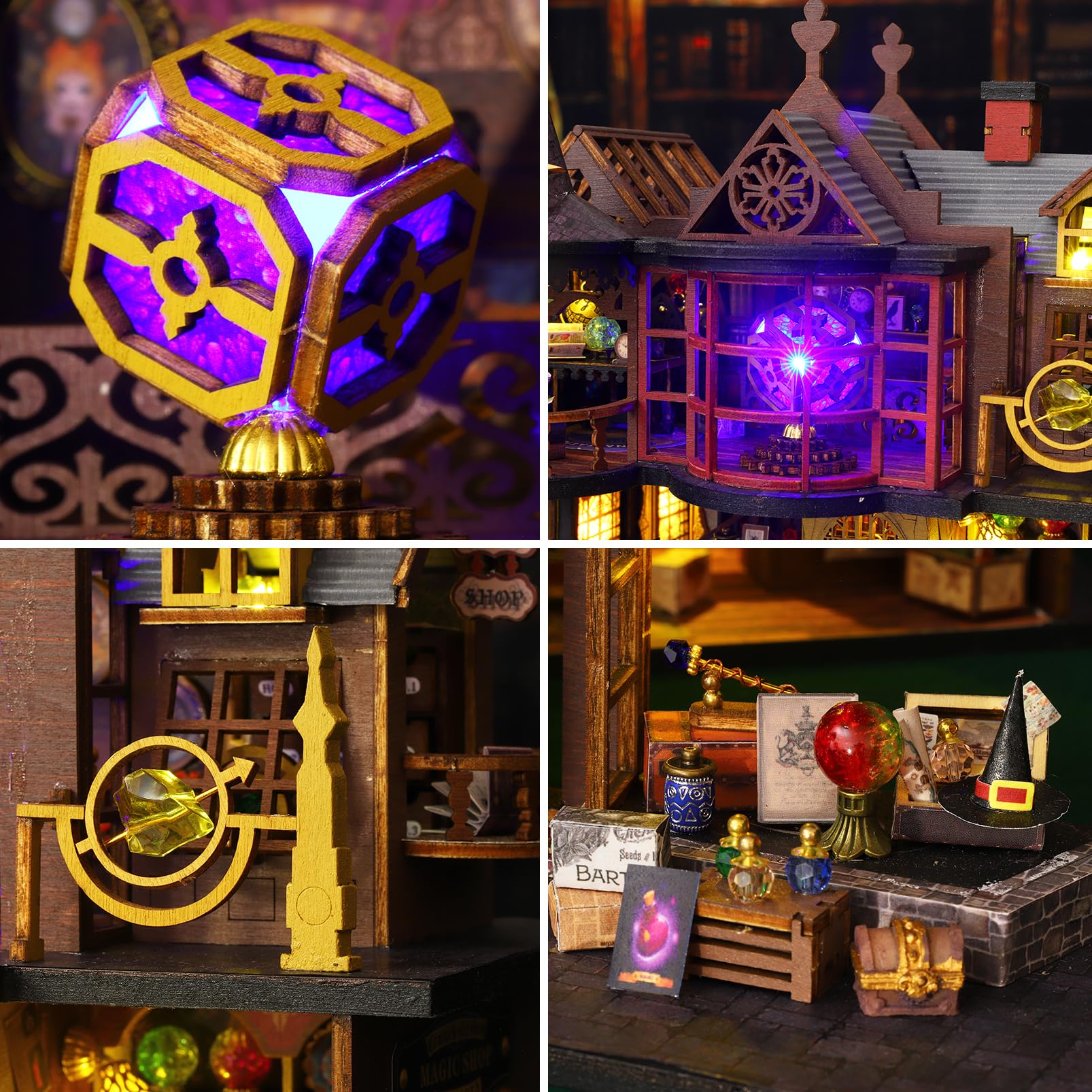 Spilay Kit Casa Delle Bambole In Miniatura Fai Da Te 1:24 – Con Luci LED, Carillon E Copertura – Regalo Creativo Per Adulti