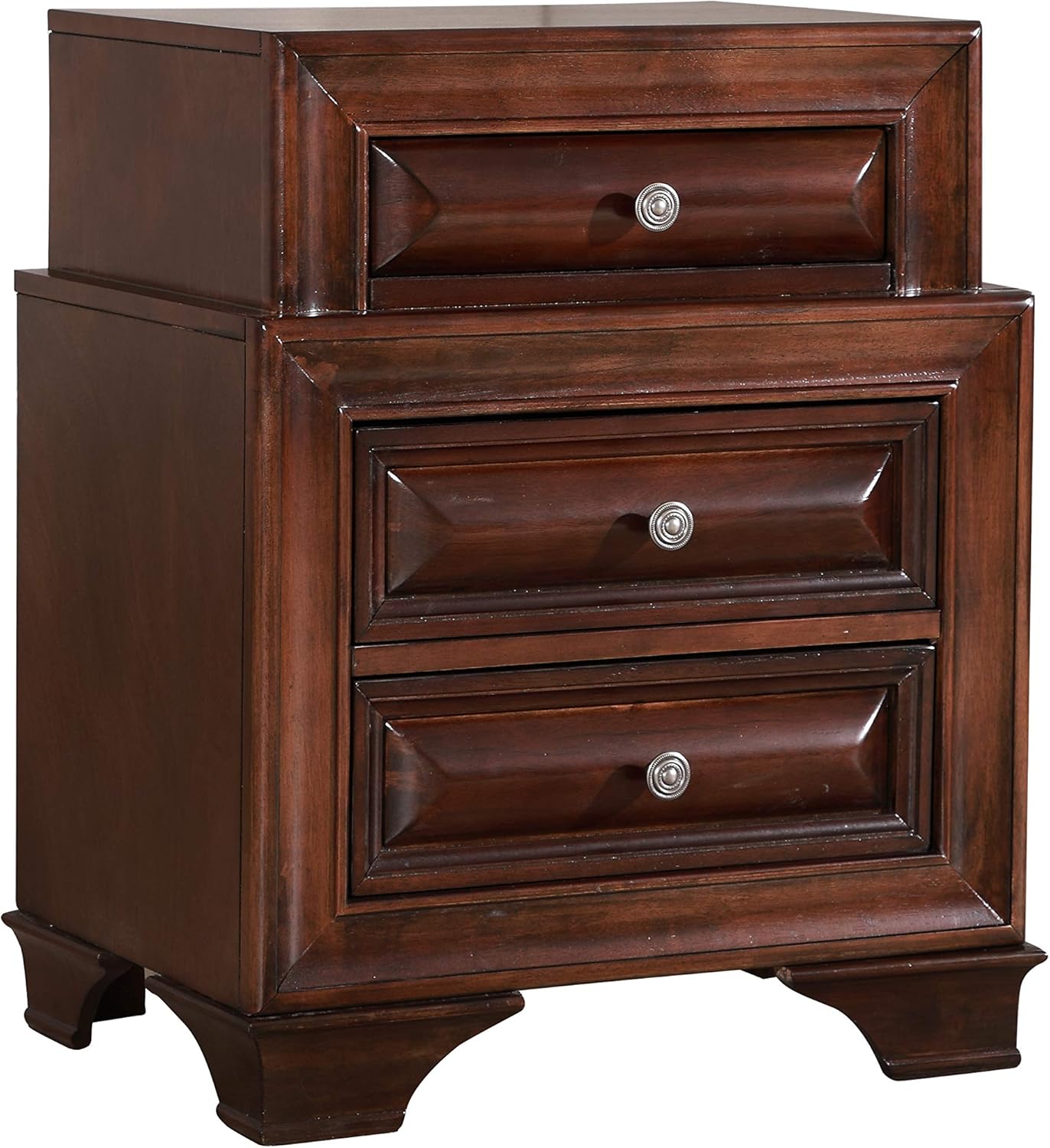 Glory Furniture 3 Drawer Nightstand, Cappuccino