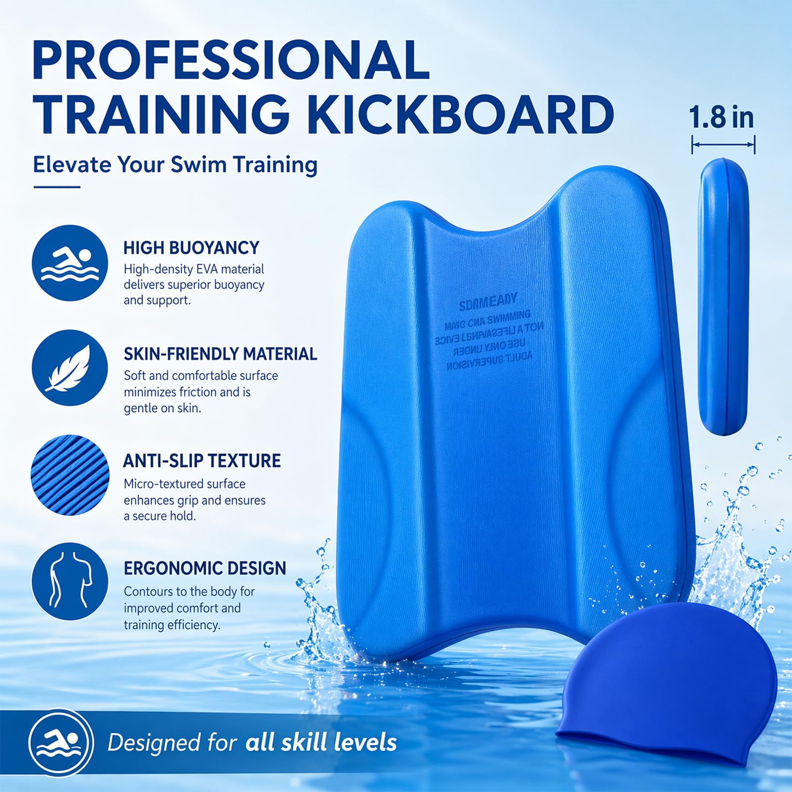 Schwimmbrett Kinder Erwachsene, Schwimmhilfe für Anfänger Geeignet, Pullkick Arena Pull Kick Schwimmkissen, Zur Optimierung der Technik Und der Körperhaltung Beim Schwimmtraining