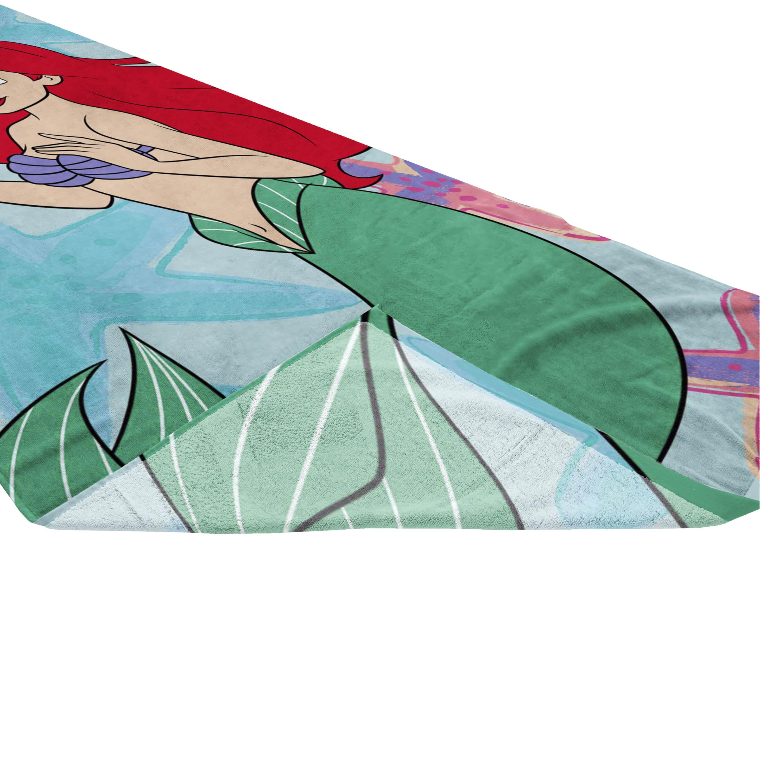 Asciugamano Da Spiaggia Sirena Per Bambine - Telo In Microfibra 80x130 Cm - Morbido E Assorbente, Con Stampa Ariel