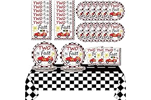 Two Fast Race Car Party Supplies for Boys, 2nd Birthday Party Supplies Serves 24