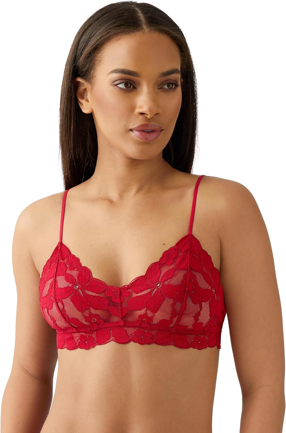 b.tempt'd Womens Feeling Famous Unlined Wire Free Floral Lace Bralette, 910209