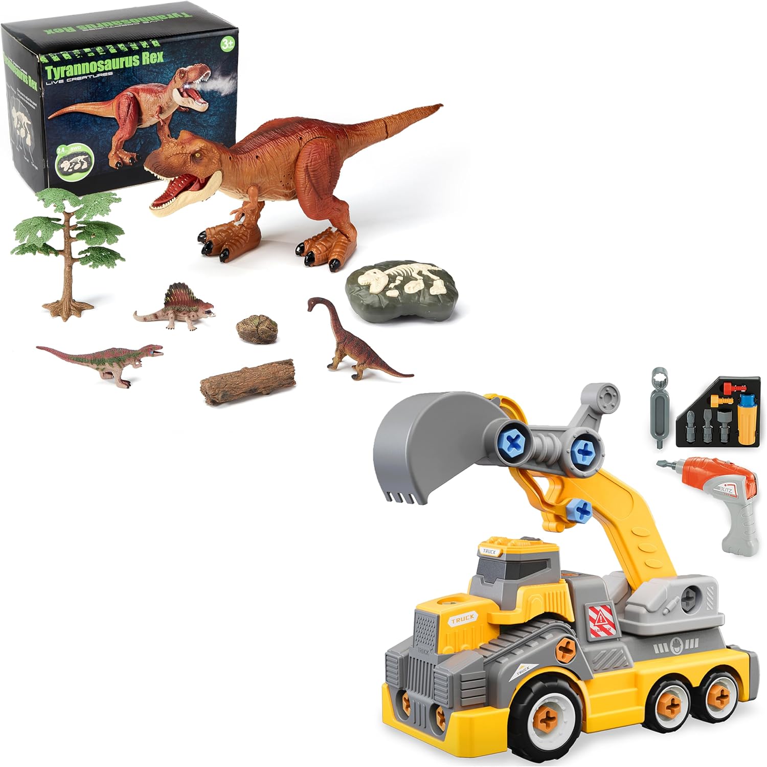 WT889-R19 Take Apart Excavator Toys, BP201-2 Remote Control Dinosaur Toys
