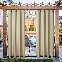 Vista 71 de NICETOWN 2 Paneles de Cortinas para Exteriores Extra Anchas Impermeables y a Prueba de Viento, Bordes Superior e Inferior con Ojales Antióxido