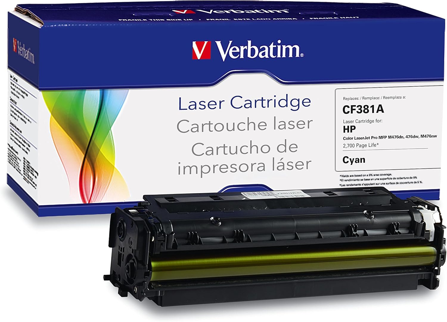 Verbatim HP CE381A Cyan Remanufactured Laser Toner Cartridge 99396