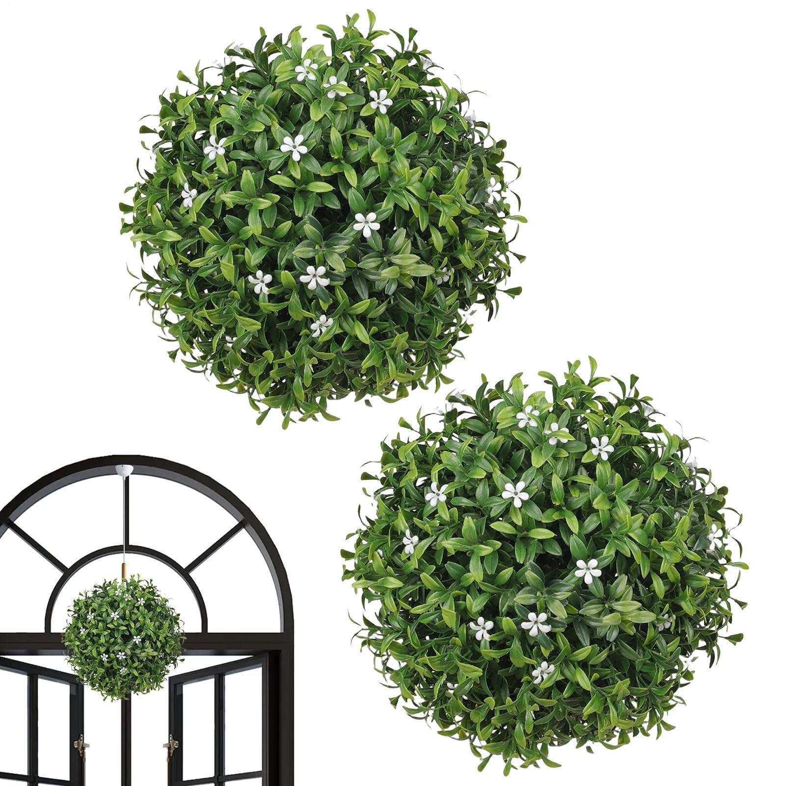 Boules de buis artificielles suspendues et imperméables pour cour et porche