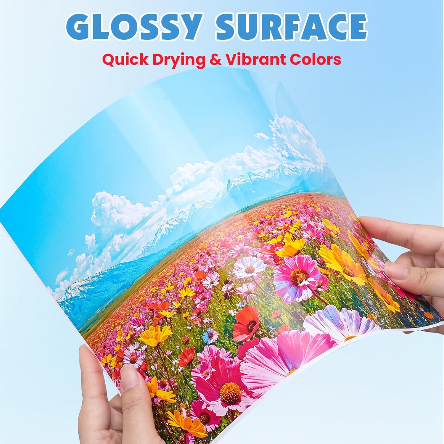 150 Sheets Glossy Sticker Paper, 8.5in x 11in Sticker Paper for Inkjet & Laser Printer, Self-adhesive Printable Sticker Papers, Vibrant Colors, Dries Quickly, US Letter Size