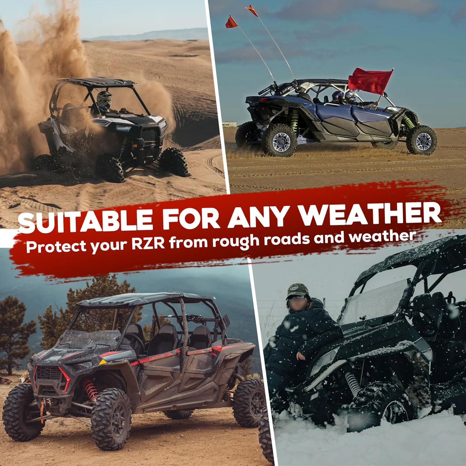 ECOTRIC Mud Flaps Fender Flares Compatible with 2014-2023 Polaris RZR XP 1000 4 Turbo Splash Extended Guard