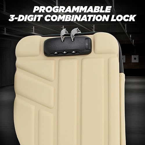 Miniatura 4 de CASEMATIX Estuche de pistola con bloqueo para pistolas pequeñas a grandes de 0.354 in con espacio para clips y accesorios adicionales, funda