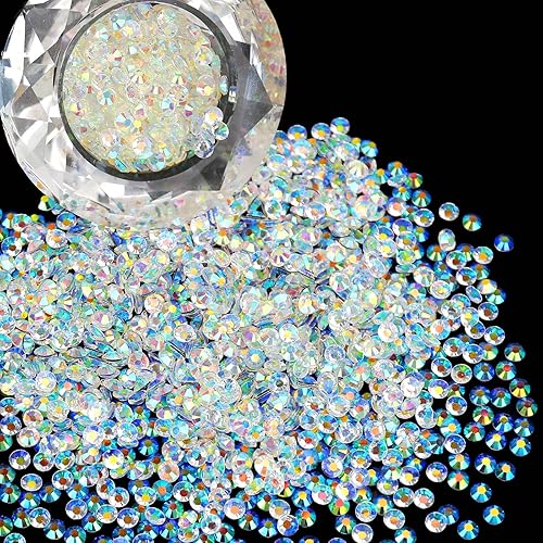 Bolsa a granel al por mayor, 1000 unidades de diamantes de imitación de resina de 0.236 in, diamantes de imitación de cristal transparente AB