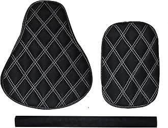 KOHLI BULLET ACCESSORIES Seat Cover Black Diamond Cut Design +Back Rest Foam Compatible with RE Classic 350 Year 2012 to 2020