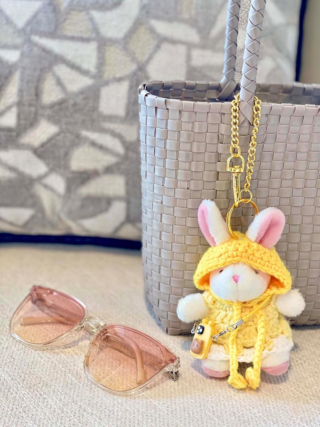 Joedy Cute Bunny Plush Keychain for Women Handbags Backpacks Wallet, Mini Bunny Bag Charms Purse Charms - Image 2