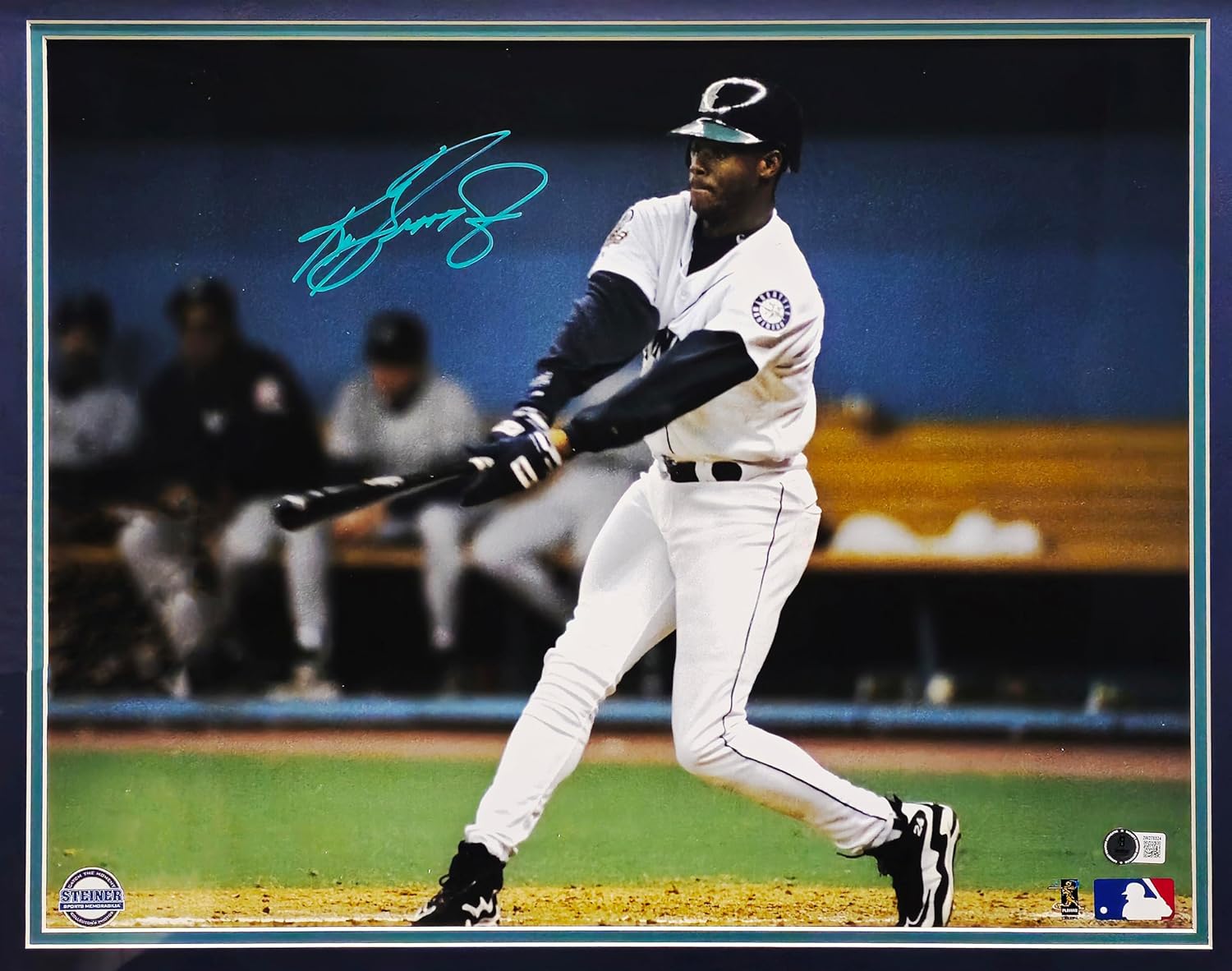 Ken Griffey Jr. Autographed Framed 16x20 Photo Baseball S.e.a.t.t.l.e Mariners Swing Beckett BAS QR Stock #235662