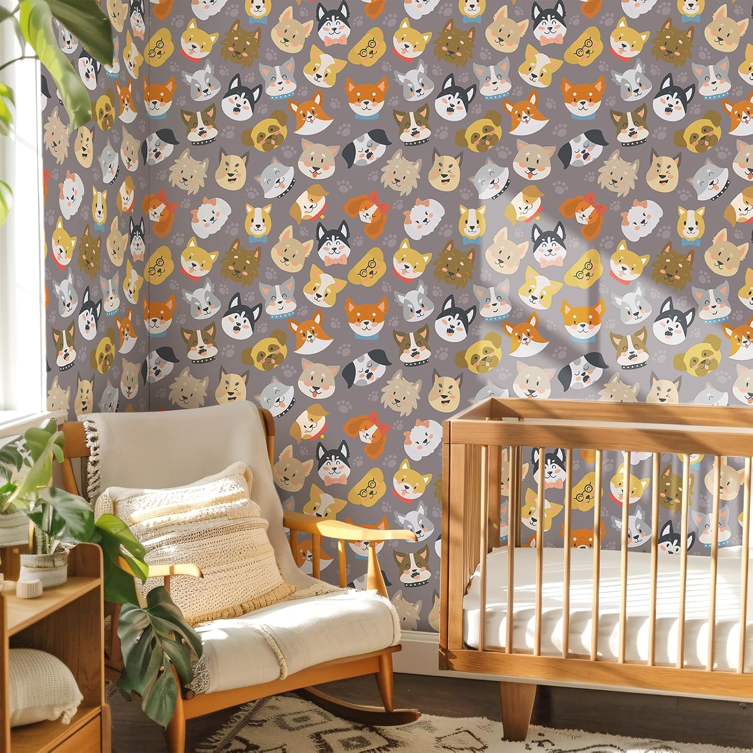 VaryPaper Funny Cute Dog Wallpaper Stick and Peel 17.7''x78.7'' Cartoon Animal Dog Contact Paper for Cabinets and Drawers Self Adhesive Puppy Wall Paper for Nursery Bedroom Removable Vinyl Wall Mural