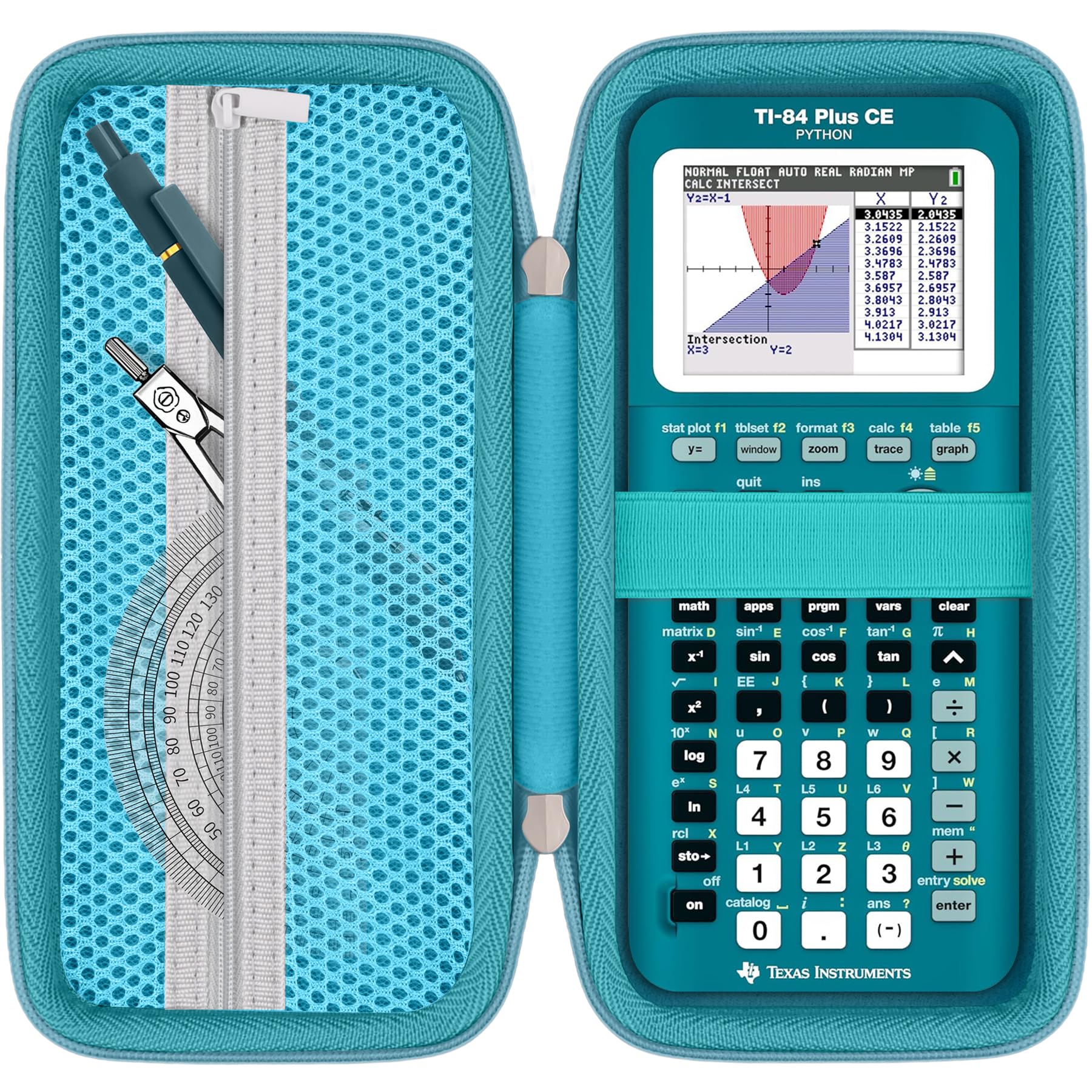 Khanka Stroage Case for Texas Instruments TI-84 Evo/TI - 84 Python/TI-83 Plus/TI-84 Plus/TI-84 Plus CE Color Graphing Calculator, Case Only (Teal)