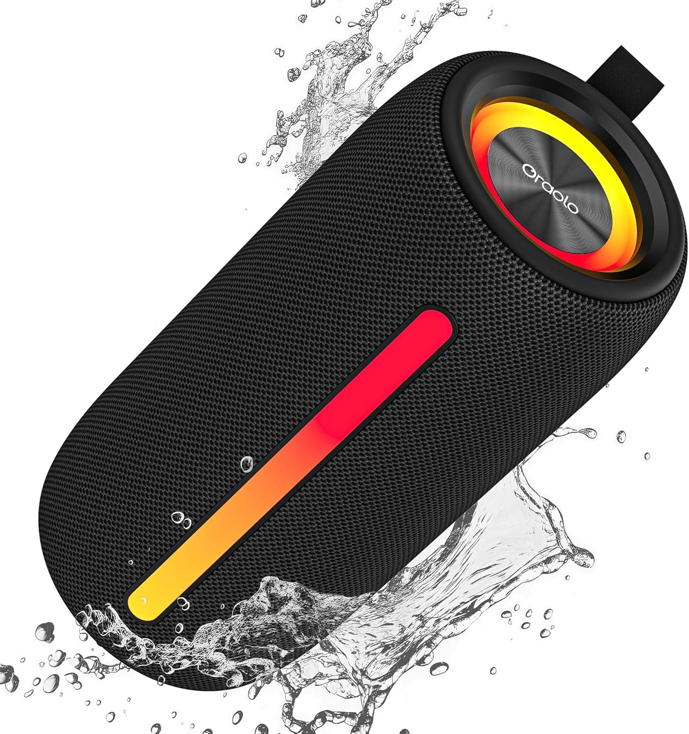 oraolo Altavoz Bluetooth Portatil 5.4, Bluetooth Speaker RGB Luces, Altavoz Bluetooth Potente 24W, 30H Reproducción, IPX6 Impermeable, Soporte AUX/TF Card, Adecuado para Exteriores/Fiestas