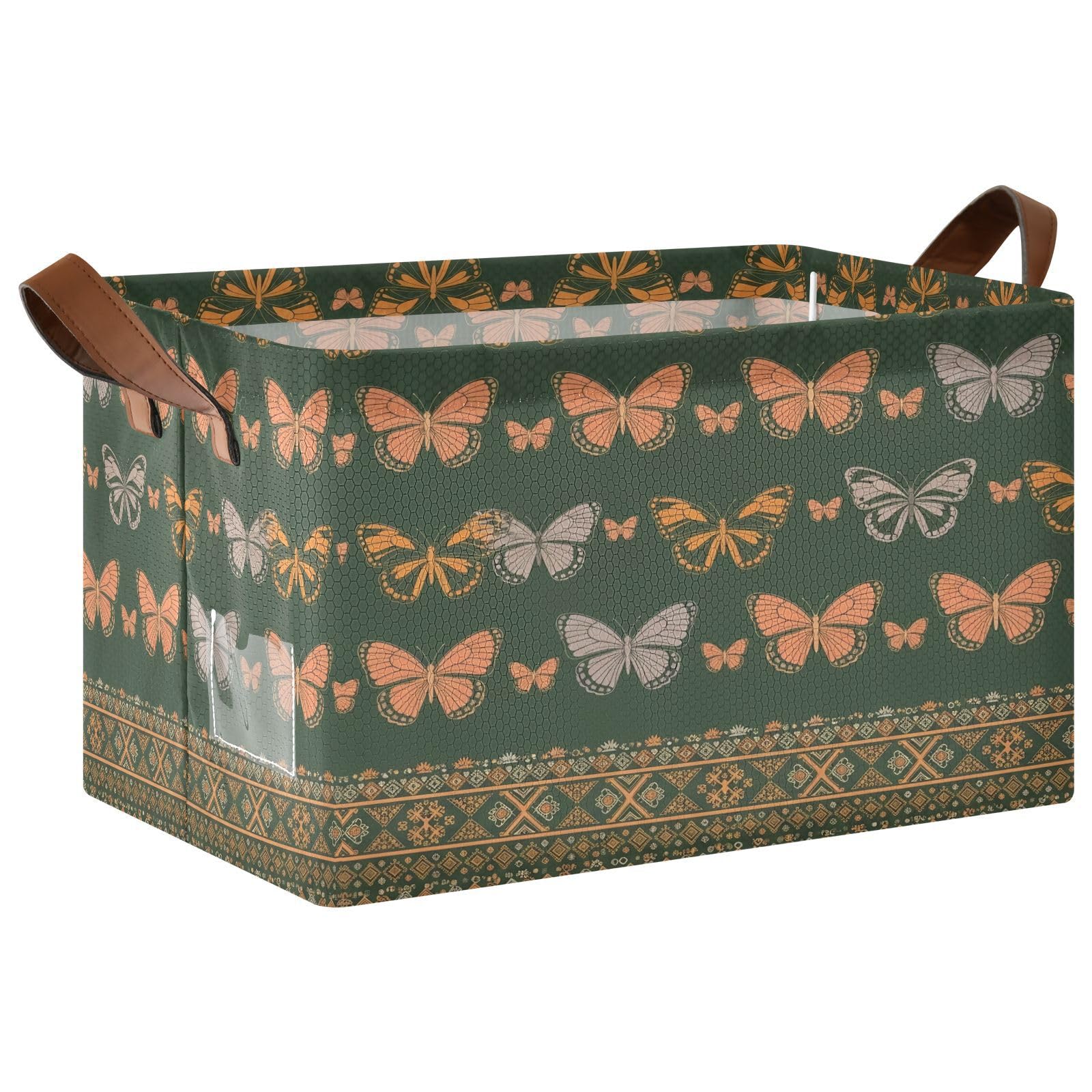 Cgiub Butterfly Storage Basket Waterproof Foldable Storage Bin Baby Laundry Basket Closet Organiser for Nursery Decor Home Organizing
